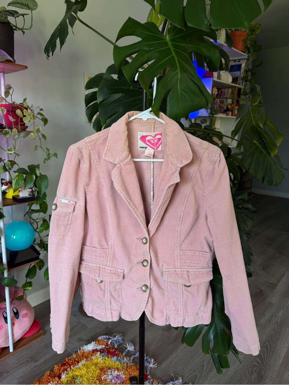 Roxy Soft Pink Corduroy Blazer